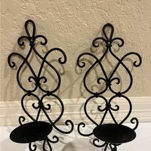 Hobby Lobby Black Iron Scroll Candle Holders